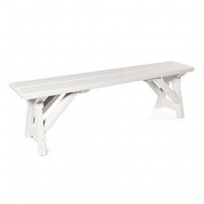 White Wood Bench for Rent