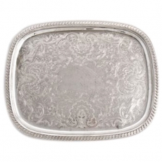 Silver Rectangular Tray for Rent