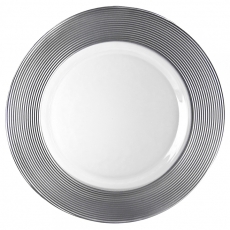 Silver Trim Charger Plate for Rent