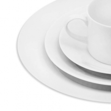 White Rim Dinnerware for Rent