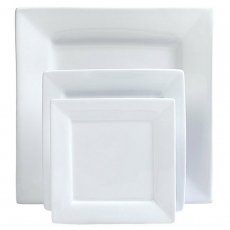 White Square Dinnerware for Rent