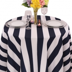 Colored Prints Cabana Stripe Tablecloth for Rent