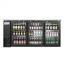 Black Counter Height Glass Bar Back Refrigerator for Rent