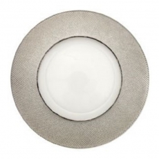 Diamond Platinum Glass Charger Plate for Rent