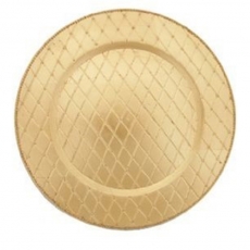 Gold Quilted Melamine Charger Plate for Rent