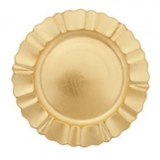 Gold Ruffle Melamine Charger Plate for Rent