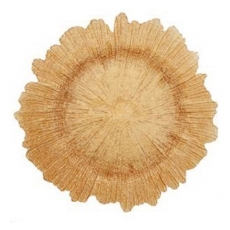 Rose Gold Sponge Glass Charger Plate for Rent