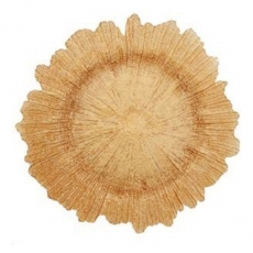 Rose Gold Sponge Glass Charger Plate for Rent
