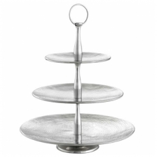 Stainless Three Tier Rice Pattern Display 17" H for Rent