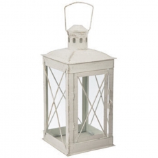 White Country Style Farmhouse Rustic Metal Lantern for Rent