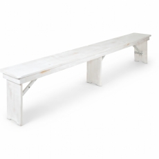 Antique WHITE Pine Folding Farm Bench w/ 3 Legs (8 Feet) for Rent