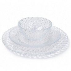 Basketweave Glass Dinnerware for Rent