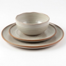 Drift Stone Brown Rim Dinnerware for Rent