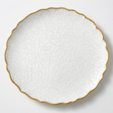 Glass Charger Silver Cedar w/ Gold Rim for Rent