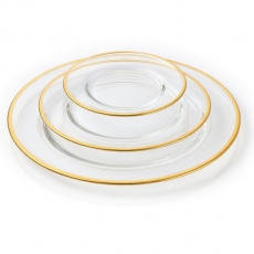 Glass Gold Rim Dinnerware for Rent