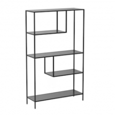 Metal Display Four Tier - BLACK With Black Shelves for Rent