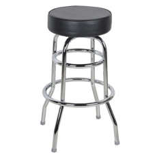 Chrome Bar Stool with Black Seat for Rent