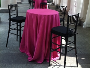 Chiavari bar stools at cocktail table