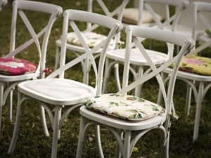 White Sonoma chairs at event