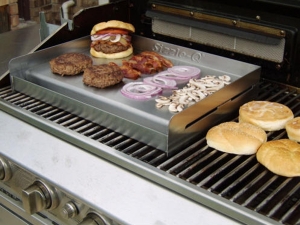 Stainless stove top griddle cooking preview