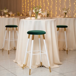 Tivoli Stool White Polished Gold at an event