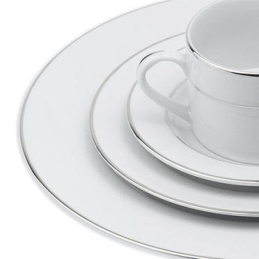 Silver Band Dinnerware for Rent