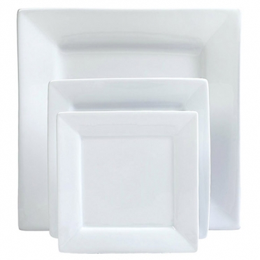 White Square Dinnerware for Rent