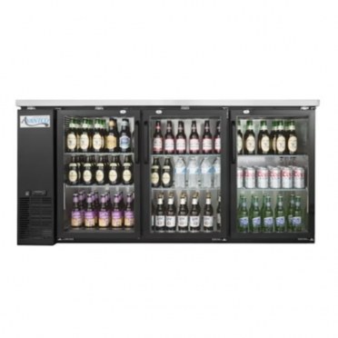 Black Counter Height Glass Bar Back Refrigerator for Rent