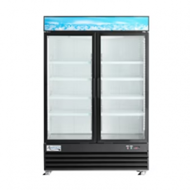 Black Customizable Swing Glass Door Merchandiser Refrigerator with LED Lighting for Rent