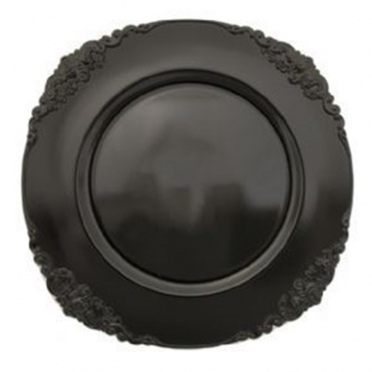 Black Scroll Melamine Charger Plate for Rent