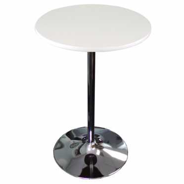 Chrome Disc Base Round Cocktail Table for Rent