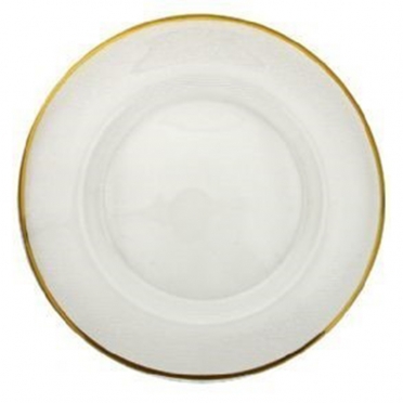 Gold Rim Pleated Glass Charger Plate for Rent