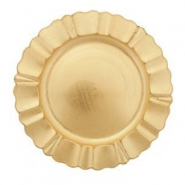 Gold Ruffle Melamine Charger Plate for Rent