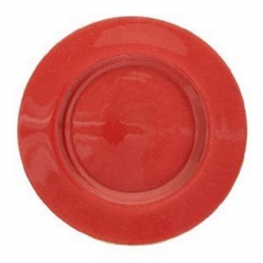 Ruby Red Glass Charger Plate for Rent