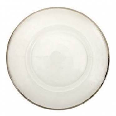 Silver Rim Hammered Glass Charger Plate for Rent