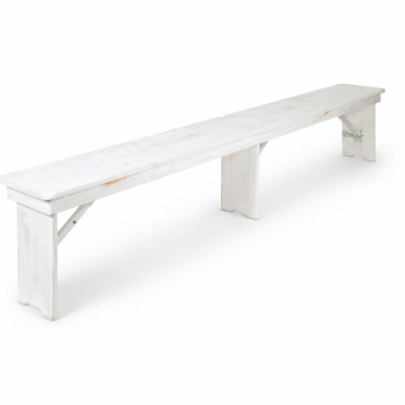 Antique WHITE Pine Folding Farm Bench w/ 3 Legs (8 Feet) for Rent