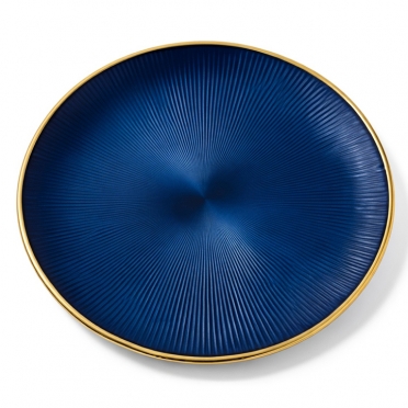 Glass Domo Cobalt Blue w/ Gold Rim & Lip for Rent