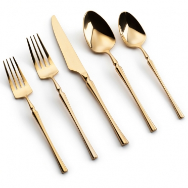Irene Champagne Gold Flatware for Rent