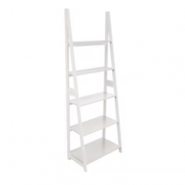 Ladder Bookshelf Display 5 Tier WHITE for Rent