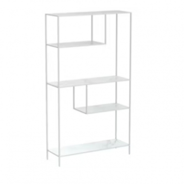 Metal Display Four Tier - WHITE With White Shelves for Rent