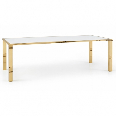 Metropolitan Table Polished Gold White for Rent