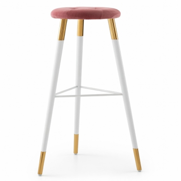 Tivoli Stool White Polished Gold for Rent