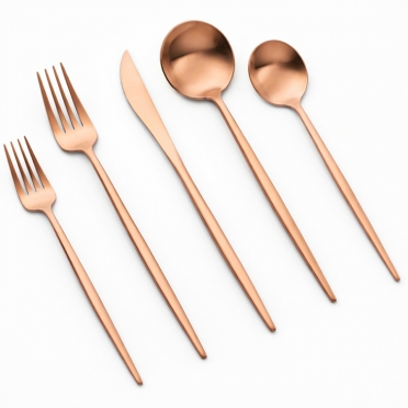 Vera Rose Gold Flatware for Rent