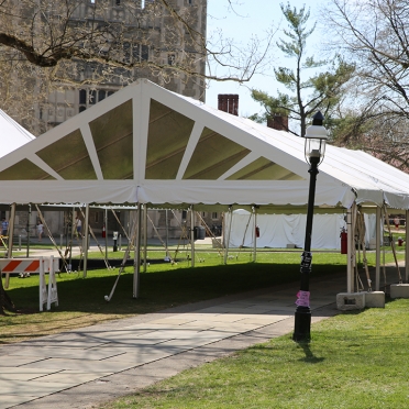 Wedding tent setup