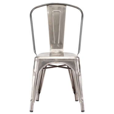 Gunmetal bistro chair front view