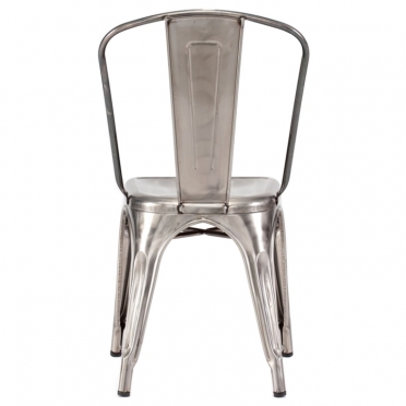 Gunmetal bistro chair back view