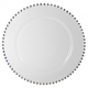 Glass Silver Beaded Charger Plate for Rent
