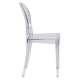 Clear ghost chair with arms front view