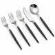 Vera Silver Black Handle Flatware for Rent