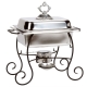 4 qt Square Stainless Chafer w/ Wrought Iron Base for Rent